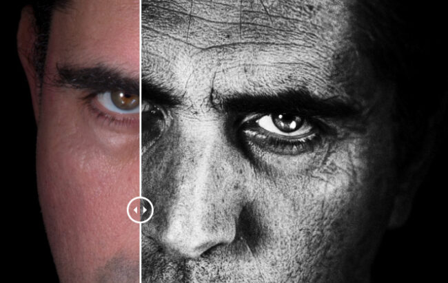 Visage de Philippe avant après retouches compositing photoshop