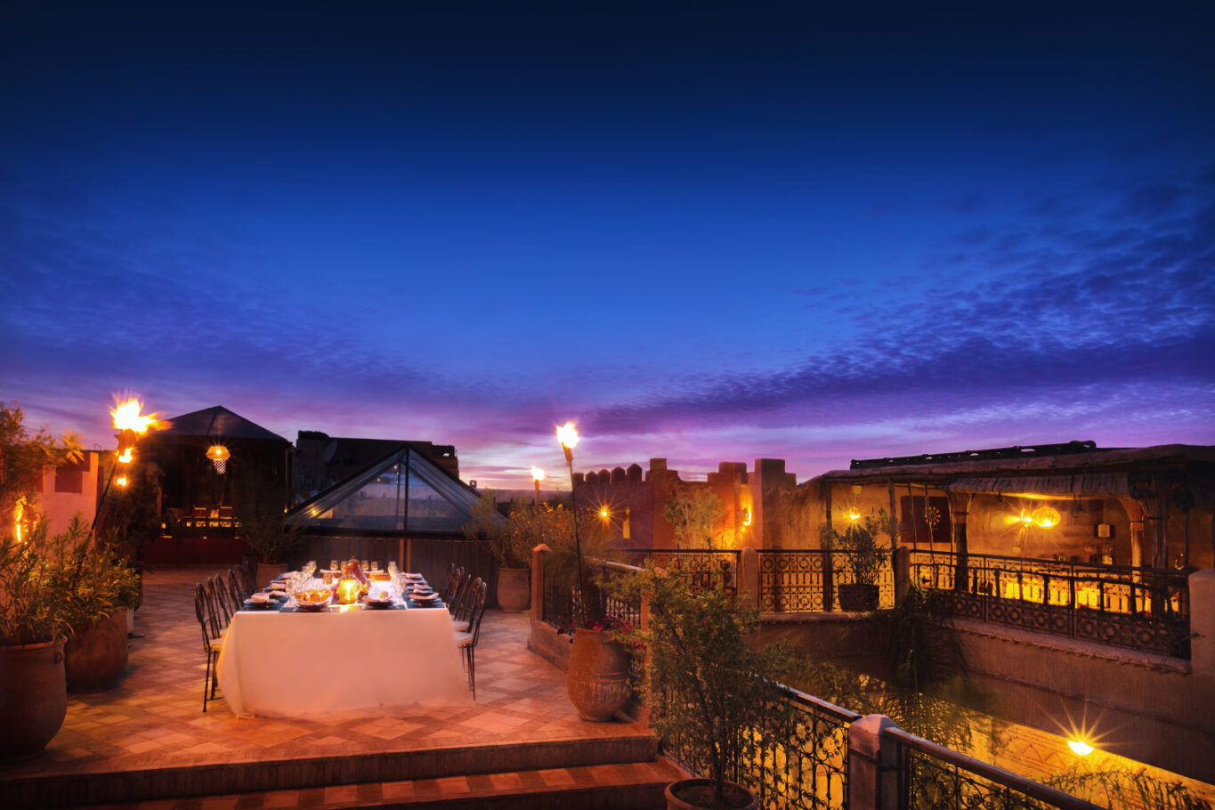 riad sb terrasse nuit repas galerie