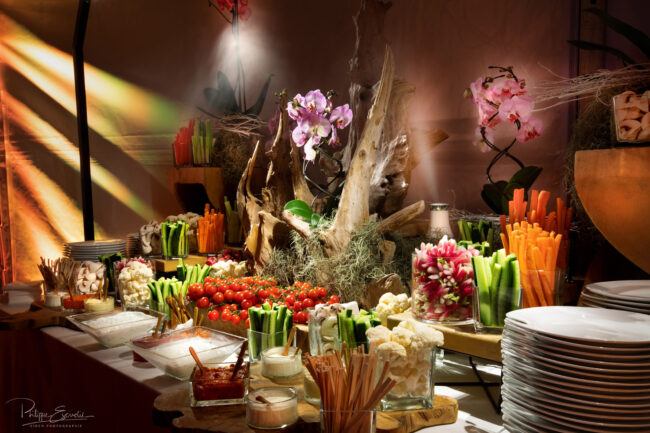 Composition d'un buffet végétarien lors d'une réception